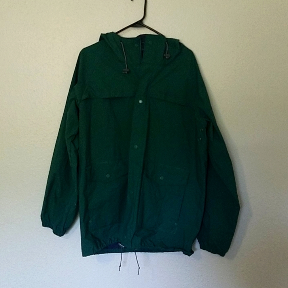 Green Columbia Rain Jacket w/Hood